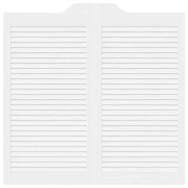 Schwingtüren Lamellen-Design 1-Paar Weiß 100x100 cm