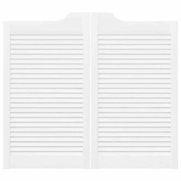 Schwingtüren Lamellen-Design 1-Paar Weiß 90x80 cm
