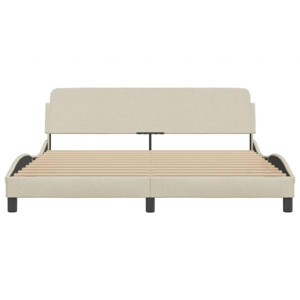 Bettgestell ohne Matratze Creme 160x200 cm Stoff