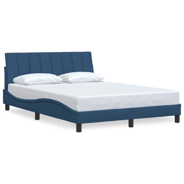 Bettgestell ohne Matratze Blau 120x200 cm Stoff