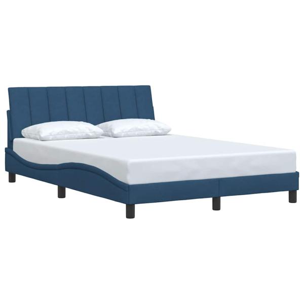 Bettgestell ohne Matratze Blau 120x200 cm Stoff
