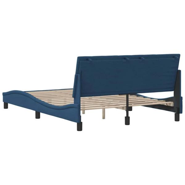 Bettgestell ohne Matratze Blau 120x200 cm Stoff