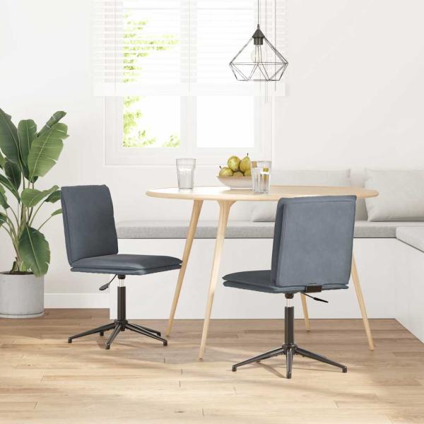 ARDEBO.de - Esszimmerstühle 2 Stk. Dunkelgrau Samt