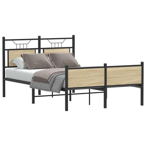 ARDEBO.de - Bettgestell ohne Matratze Sonoma-Eiche 120x200 cm Holzwerkstoff