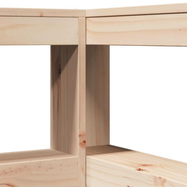 Massivholzbett mit Regal ohne Matratze 200x200 cm Kiefernholz