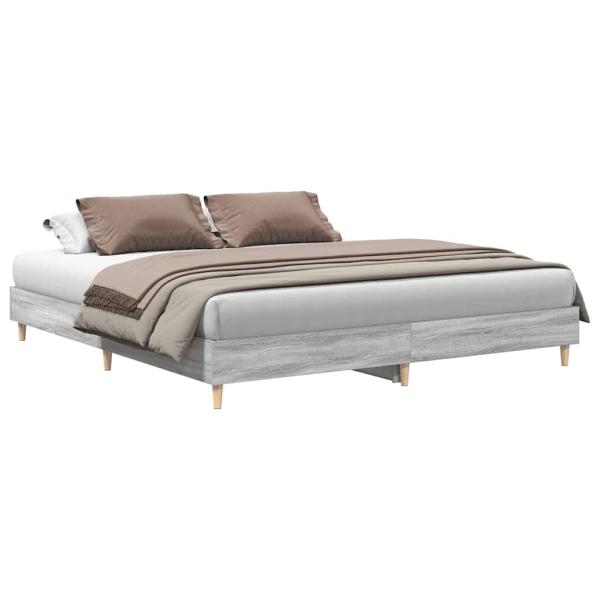 Bettgestell ohne Matratze Grau Sonoma 200x200 cm Holzwerkstoff
