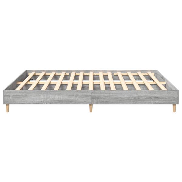 Bettgestell ohne Matratze Grau Sonoma 200x200 cm Holzwerkstoff