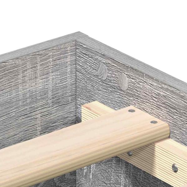 Bettgestell ohne Matratze Grau Sonoma 200x200 cm Holzwerkstoff