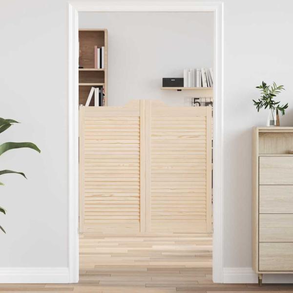 ARDEBO.de - Schwingtüren Lamellen-Design 2-Paar 100x100cm Massivholz Kiefer