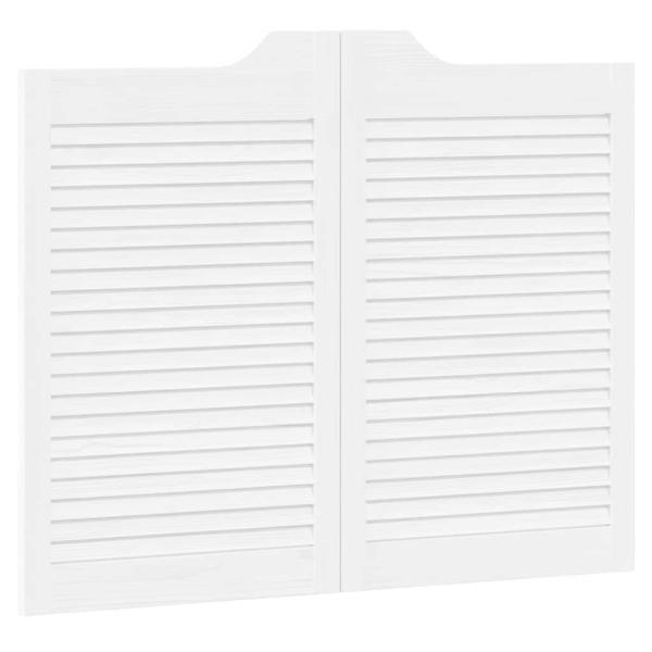 Schwingtüren Lamellen-Design 1-Paar Weiß 80x100 cm