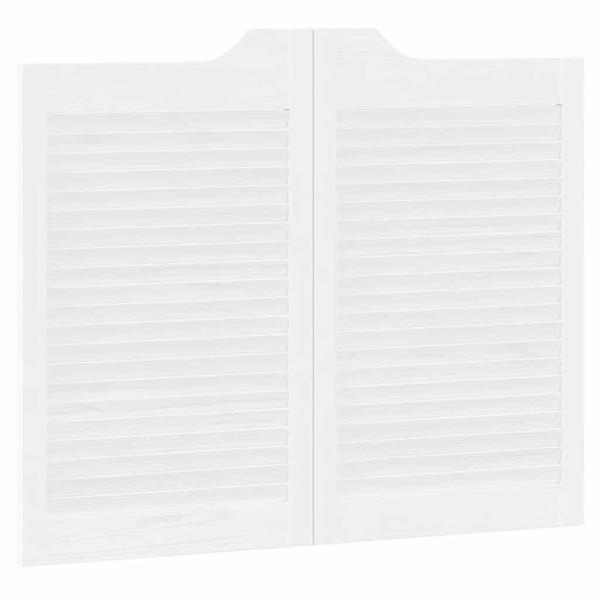 Schwingtüren Lamellen-Design 1-Paar Weiß 80x100 cm