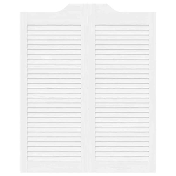 Schwingtüren Lamellen-Design 1-Paar Weiß 100x80 cm