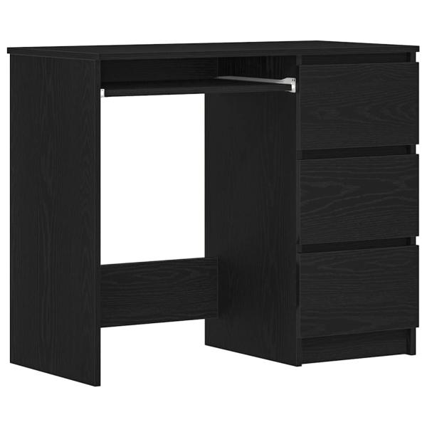 Schreibtisch Schwarz Eichen-Optik 90x45x76 cm Holzwerkstoff