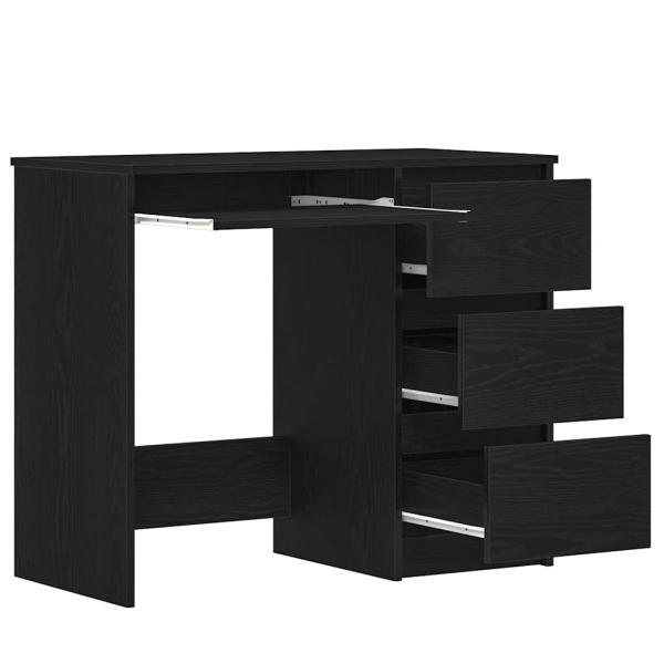 Schreibtisch Schwarz Eichen-Optik 90x45x76 cm Holzwerkstoff