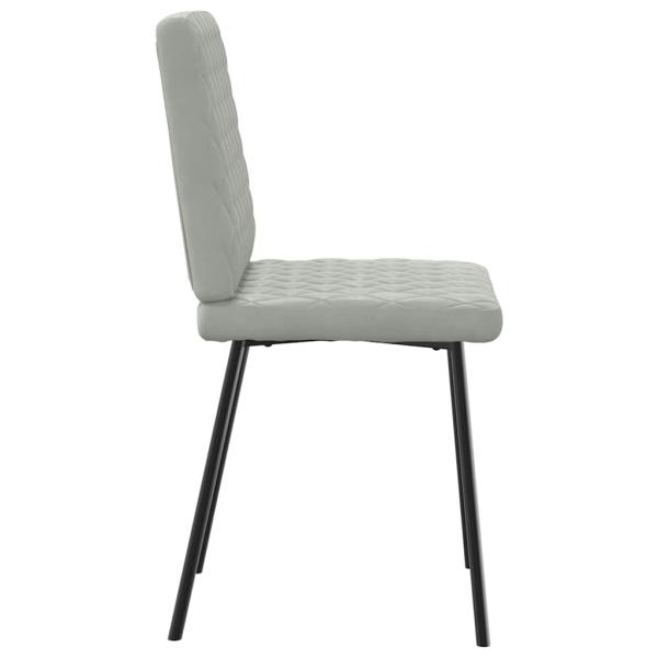 Esszimmerstühle 6 Stk. Hellgrau Samt