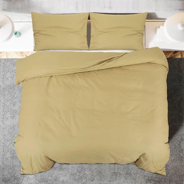 Bettwäsche-Set Taupe 140x200 cm Leichte Mikrofaser