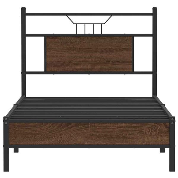 Bettgestell ohne Matratze Braun Eiche 75x190 cm Holzwerkstoff
