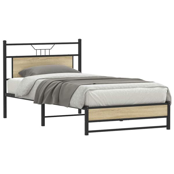 Bettgestell ohne Matratze Sonoma-Eiche 100x200 cm Holzwerkstoff