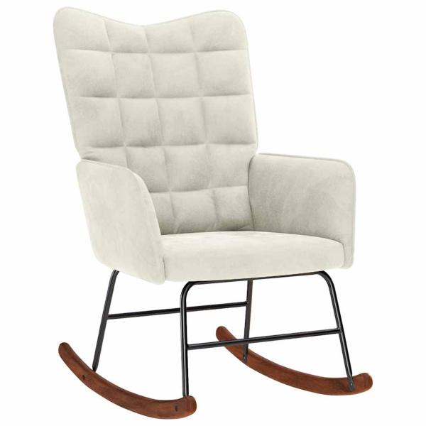 ARDEBO.de - Schaukelstuhl Creme Samt