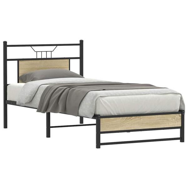 Bettgestell ohne Matratze Sonoma-Eiche 90x190 cm Holzwerkstoff