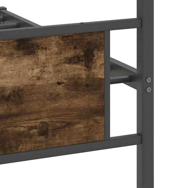 Bettgestell ohne Matratze Räuchereiche 100x190 cm Holzwerkstoff