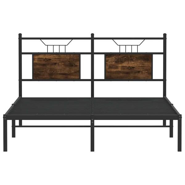 Bettgestell ohne Matratze Räuchereiche 140x190 cm Holzwerkstoff