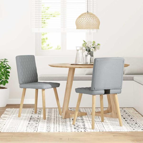 ARDEBO.de - Esszimmerstühle 2 Stk. Hellgrau Stoff