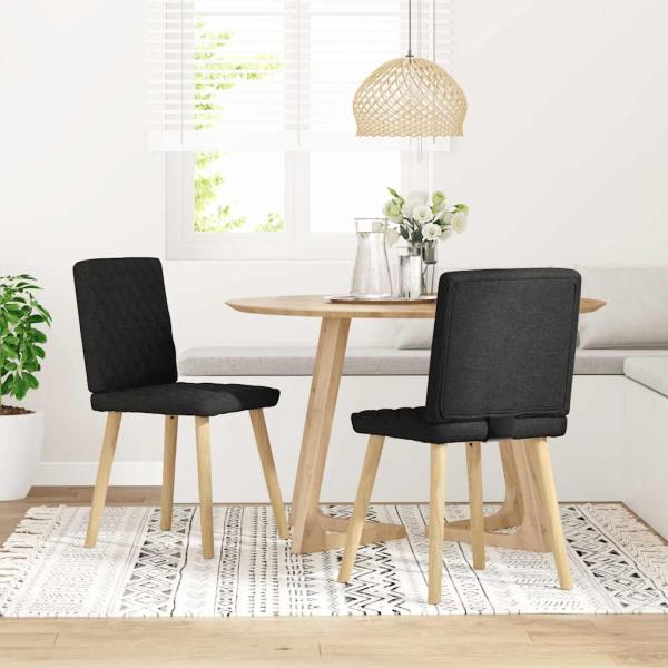 ARDEBO.de - Esszimmerstühle 2 Stk. Schwarz Stoff
