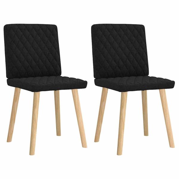 Esszimmerstühle 2 Stk. Schwarz Stoff