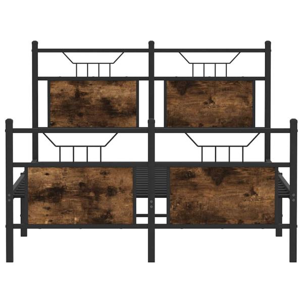 Bettgestell ohne Matratze Räuchereiche 120x190 cm Holzwerkstoff