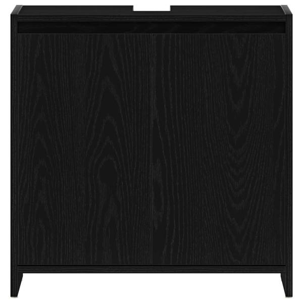 Badschrank Schwarz Eichen-Optik 60x33x61 cm Holzwerkstoff