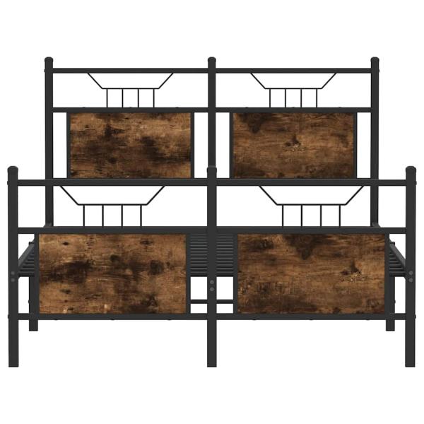Bettgestell ohne Matratze Räuchereiche 120x200 cm Holzwerkstoff