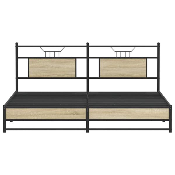 Metallbett ohne Matratze Sonoma-Eiche 183x213 cm