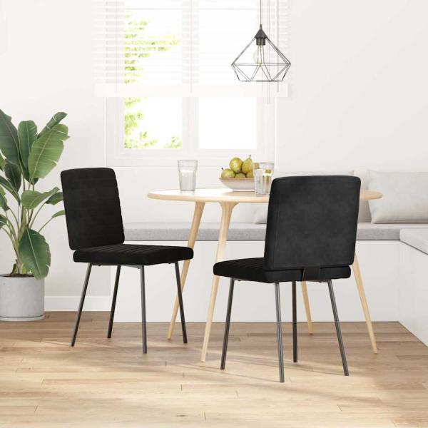 ARDEBO.de - Esszimmerstühle 2 Stk. Schwarz Samt