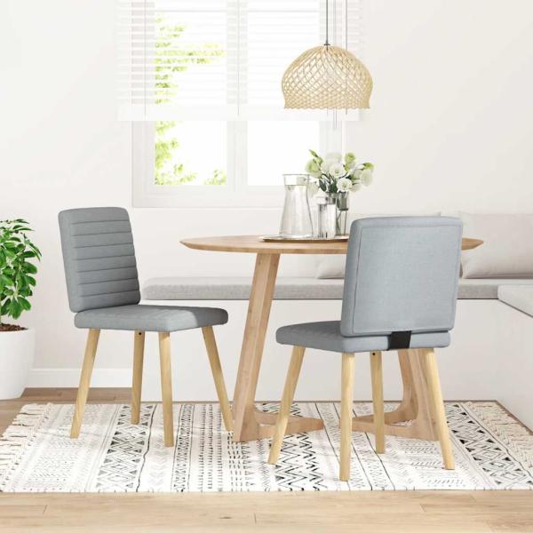 ARDEBO.de - Esszimmerstühle 2 Stk. Hellgrau Stoff
