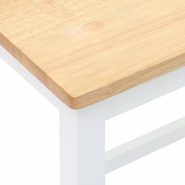 Barstühle 2 Stk. Weiß Massivholz Gummibaum