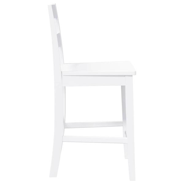 Barhocker 2 Stk. Weiß Massivholz Gummibaum