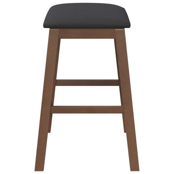 Barstühle mit Kissen 2 Stk. Braun Massivholz Gummibaum