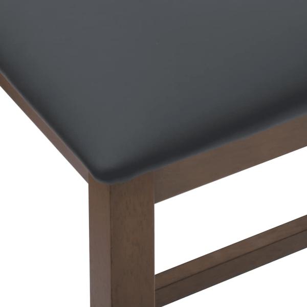 Barstühle mit Kissen 2 Stk. Braun Massivholz Gummibaum