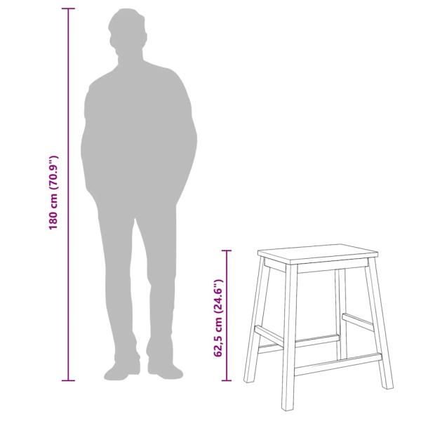 Barstühle 2 Stk. Weiß Massivholz Gummibaum