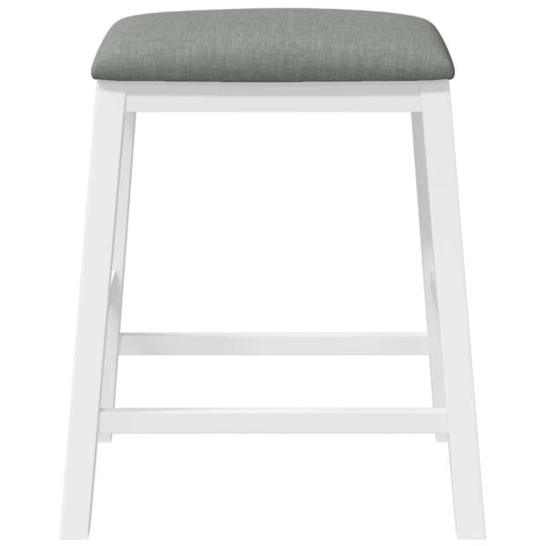 Barstühle mit Kissen 2 Stk. Weiß Massivholz Gummibaum