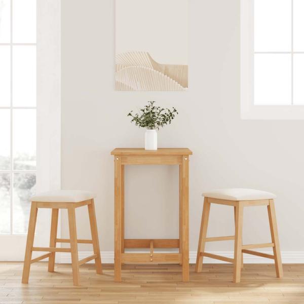 ARDEBO.de - Barstühle mit Kissen 2 Stk. Massivholz Gummibaum