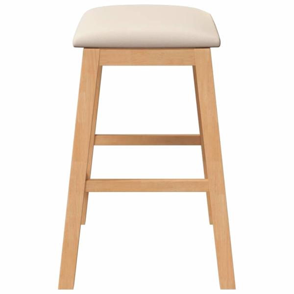 Barstühle mit Kissen 2 Stk. Massivholz Gummibaum