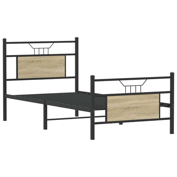 ARDEBO.de - Bettgestell ohne Matratze Sonoma-Eiche 75x190 cm Holzwerkstoff
