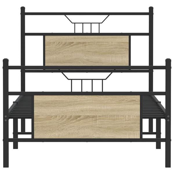 Bettgestell ohne Matratze Sonoma-Eiche 75x190 cm Holzwerkstoff