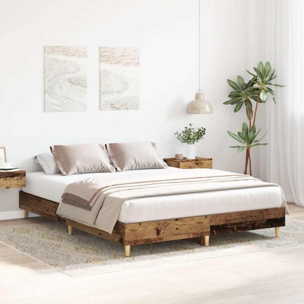 Bettgestell ohne Matratze Altholz-Optik 140x200cm Holzwerkstoff