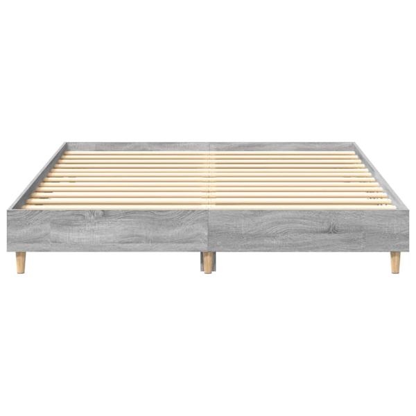 Bettgestell ohne Matratze Grau Sonoma 150x200 cm Holzwerkstoff