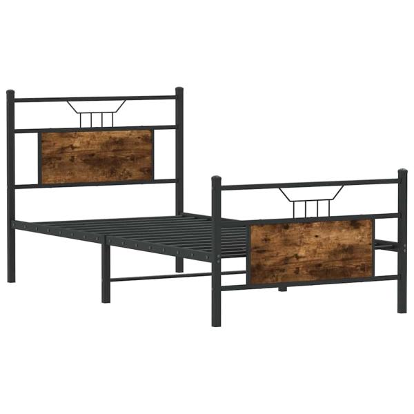 Bettgestell ohne Matratze Räuchereiche 90x200 cm Holzwerkstoff