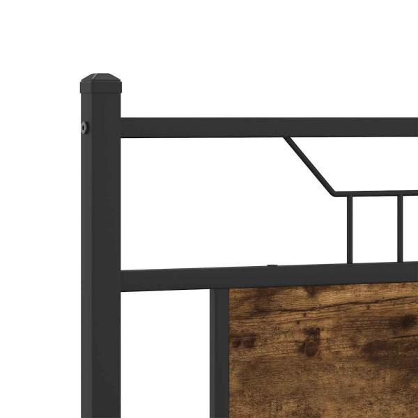 Kopfteil Räuchereiche 193 cm Holzwerkstoff und Stahl