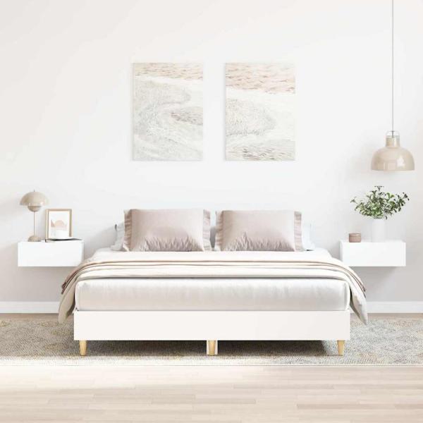 ARDEBO.de - Bettgestell ohne Matratze Weiß 150x200 cm Holzwerkstoff